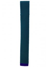 SILK GREEN WITH BLUE KNITTED TIE